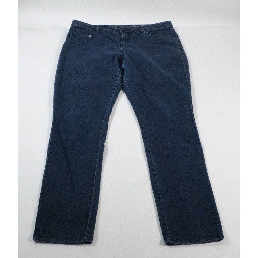 LC Lauren Conrad Jeans Womens 14 Blue Dark Wash Mid Rise Skinny Denim Stretch